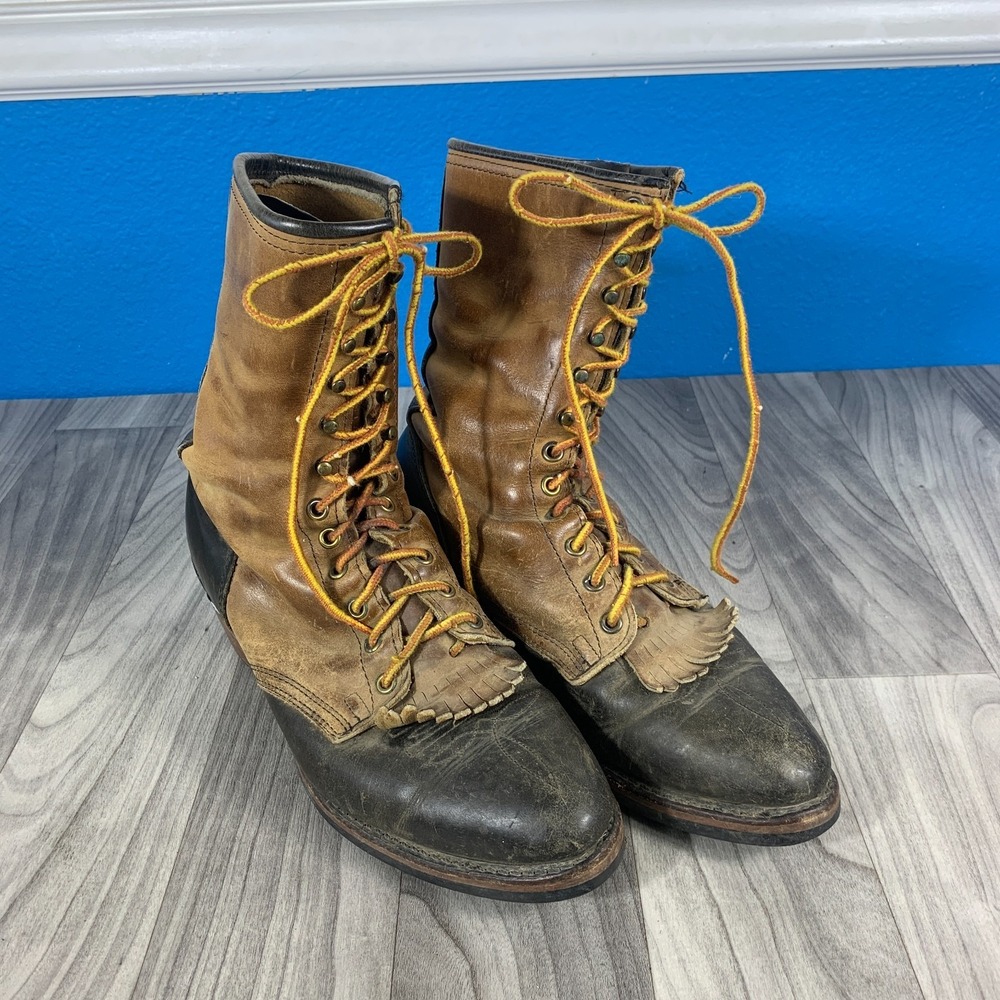 Vintage Nitro Roper Western Boots Men 9.5 Oil Resistant Workwear Black Leather